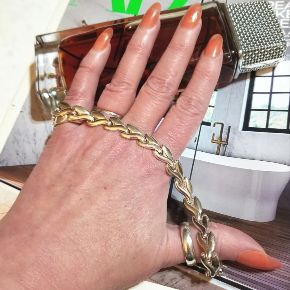 Vintage STERLING SILVER Unique Link Bracelet